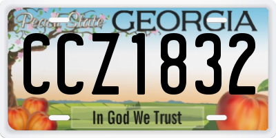 GA license plate CCZ1832