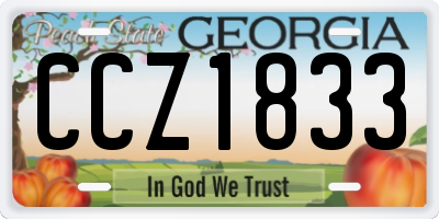 GA license plate CCZ1833
