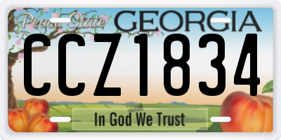 GA license plate CCZ1834