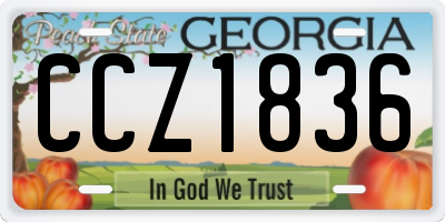 GA license plate CCZ1836
