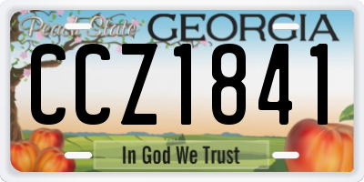 GA license plate CCZ1841