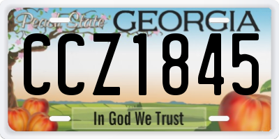 GA license plate CCZ1845