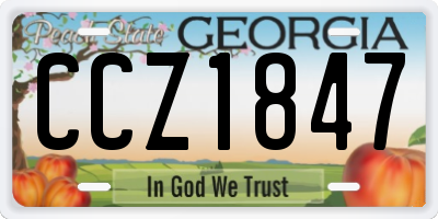 GA license plate CCZ1847