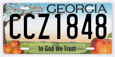 GA license plate CCZ1848