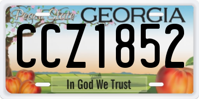GA license plate CCZ1852