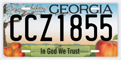 GA license plate CCZ1855