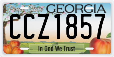 GA license plate CCZ1857