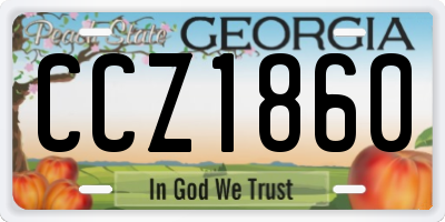 GA license plate CCZ1860