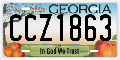 GA license plate CCZ1863