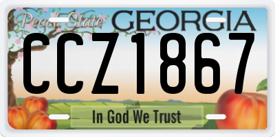 GA license plate CCZ1867