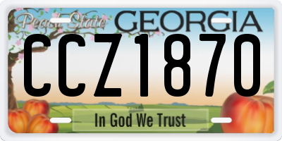 GA license plate CCZ1870