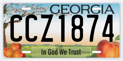 GA license plate CCZ1874