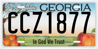 GA license plate CCZ1877