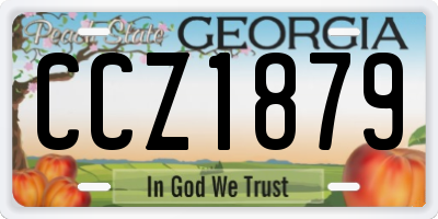 GA license plate CCZ1879