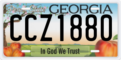 GA license plate CCZ1880