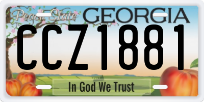 GA license plate CCZ1881