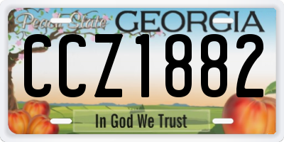 GA license plate CCZ1882
