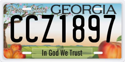 GA license plate CCZ1897