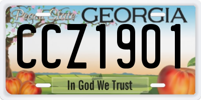 GA license plate CCZ1901