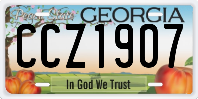GA license plate CCZ1907