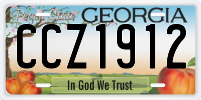 GA license plate CCZ1912