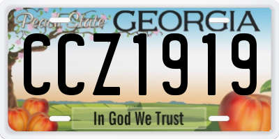GA license plate CCZ1919