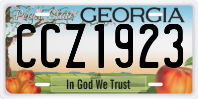 GA license plate CCZ1923