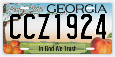 GA license plate CCZ1924