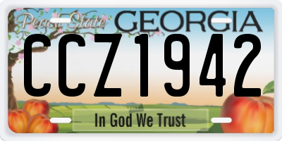 GA license plate CCZ1942