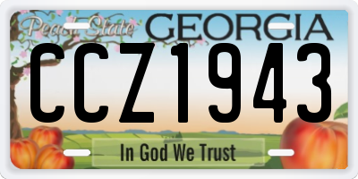 GA license plate CCZ1943