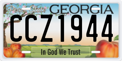 GA license plate CCZ1944