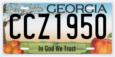 GA license plate CCZ1950