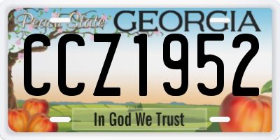 GA license plate CCZ1952