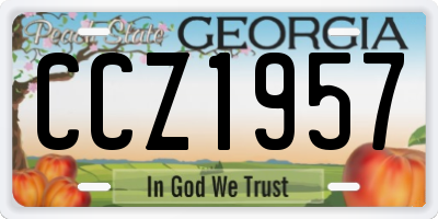 GA license plate CCZ1957