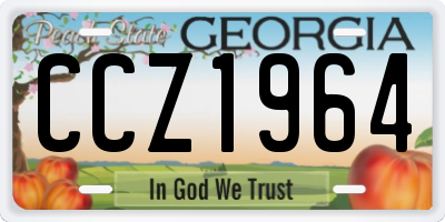 GA license plate CCZ1964