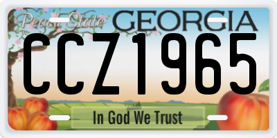 GA license plate CCZ1965