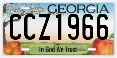 GA license plate CCZ1966