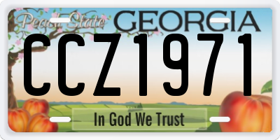 GA license plate CCZ1971