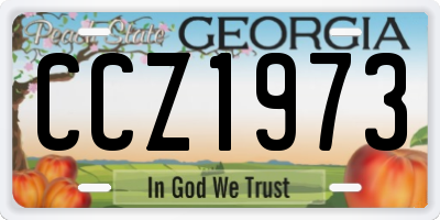 GA license plate CCZ1973