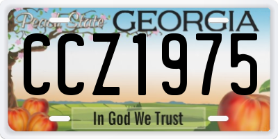 GA license plate CCZ1975