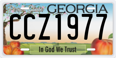 GA license plate CCZ1977