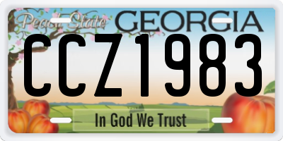 GA license plate CCZ1983