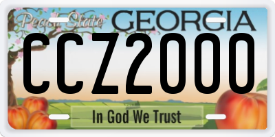 GA license plate CCZ2000