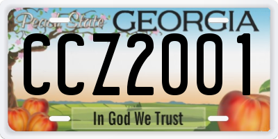 GA license plate CCZ2001