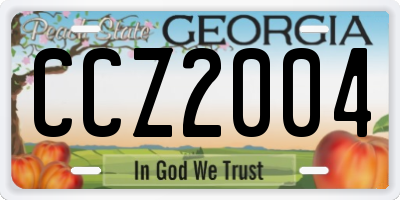 GA license plate CCZ2004