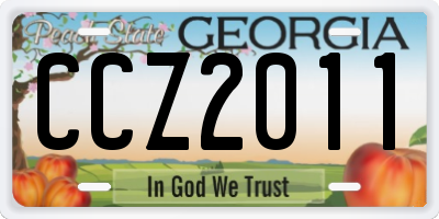 GA license plate CCZ2011