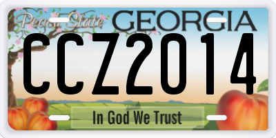 GA license plate CCZ2014