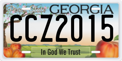 GA license plate CCZ2015