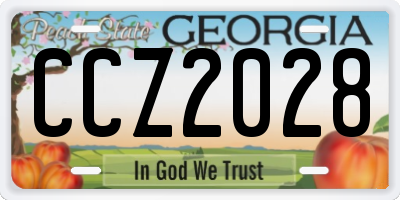 GA license plate CCZ2028
