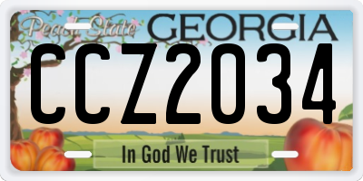 GA license plate CCZ2034